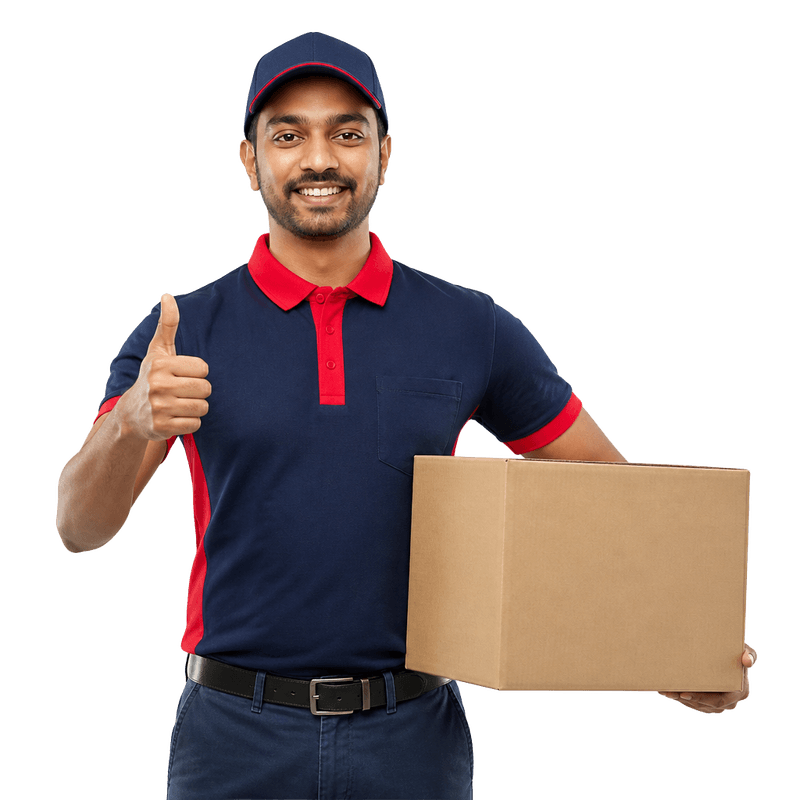 GRT moving executive holding a packed carton